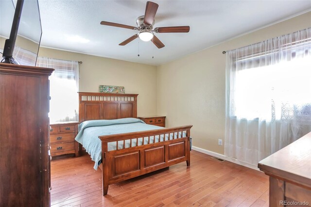 12333 Newport Ct, Brighton, CO 80602 - bedroom featuring light wood-style floors, multiple windows, and baseboards
