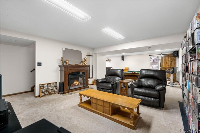 9960 Garland Ln, Broomfield, CO 80021 - living room with carpet and a glass covered fireplace