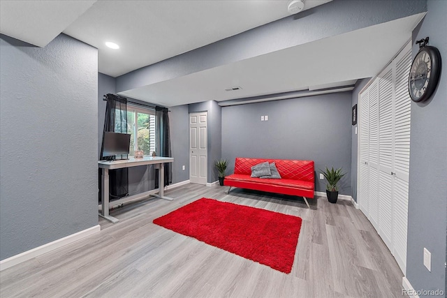 living room with wood-type flooring