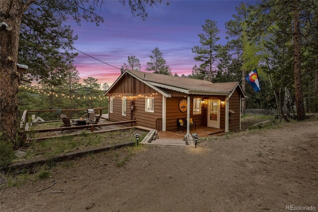 view of front of house featuring a deck