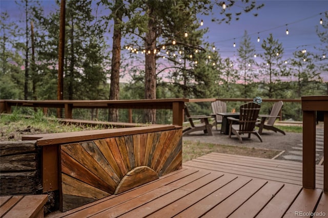 view of deck at dusk