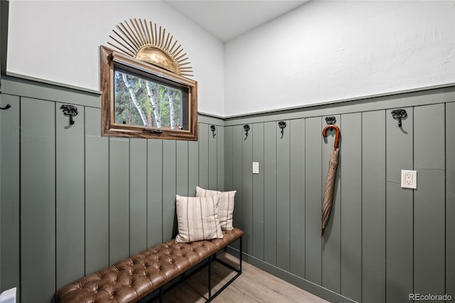 mudroom featuring light hardwood / wood-style flooring