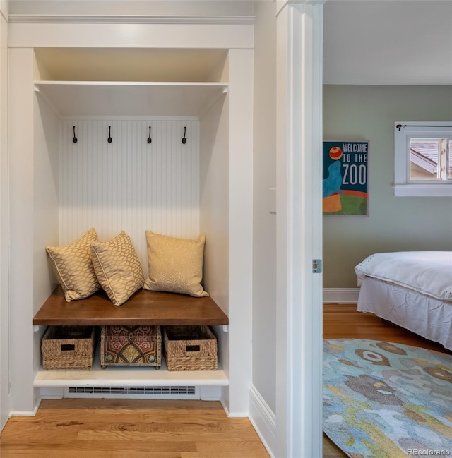 401 S Williams St, Denver, CO 80209 - mudroom featuring wood finished floors and baseboards
