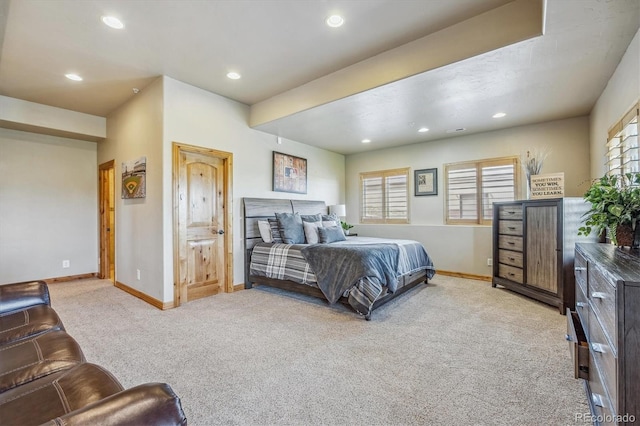 11624 Dunrich Rd, Parker, CO 80138 - bedroom with light carpet, multiple windows, and recessed lighting