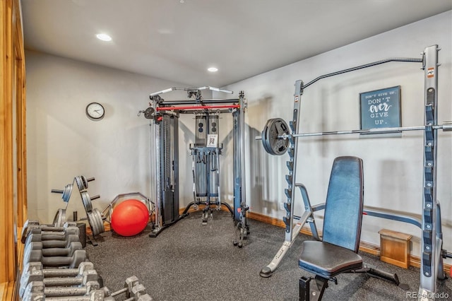 11624 Dunrich Rd, Parker, CO 80138 - workout area featuring recessed lighting