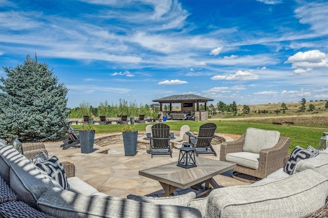 11624 Dunrich Rd, Parker, CO 80138 - view of patio with a gazebo and an outdoor living space