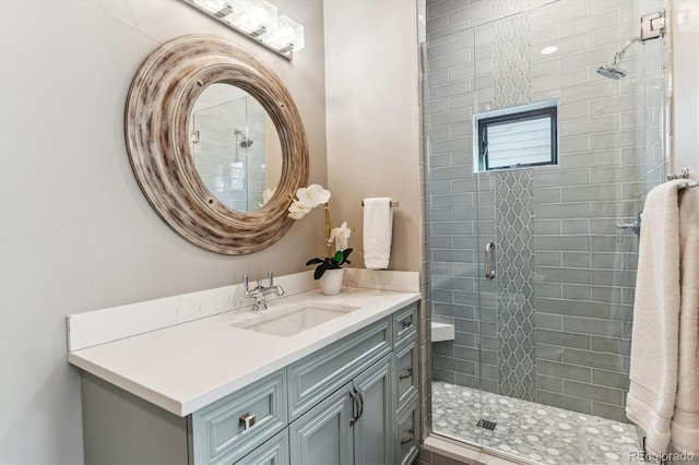 2600 S Adams St, Denver, CO 80210 - bathroom with vanity and a shower stall