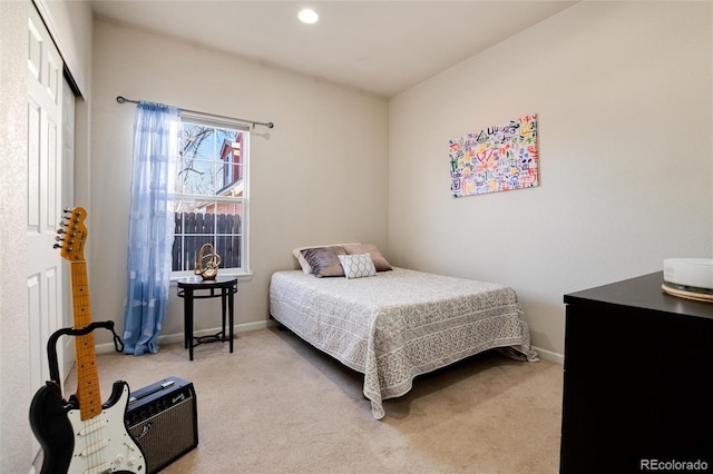 bedroom with carpet