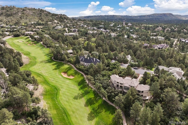 birds eye view of property featuring a mountain view