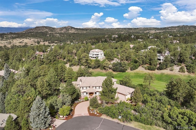 aerial view featuring a mountain view