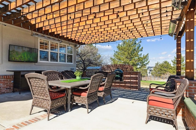 view of patio with outdoor dining area