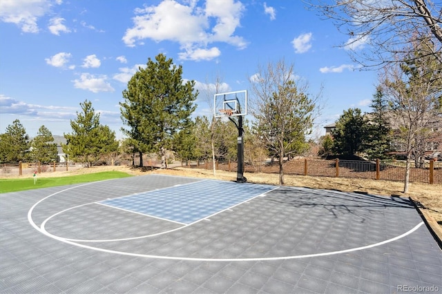 view of sport court with community basketball court and fence