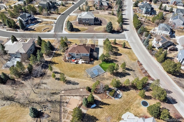 aerial view with a residential view