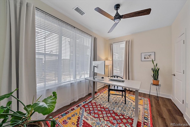 5189 Vivian St, Wheat Ridge, CO 80033 - office space featuring wood finished floors and ceiling fan