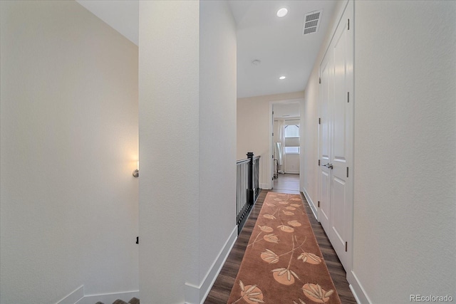 5189 Vivian St, Wheat Ridge, CO 80033 - hall with dark wood-style flooring and recessed lighting