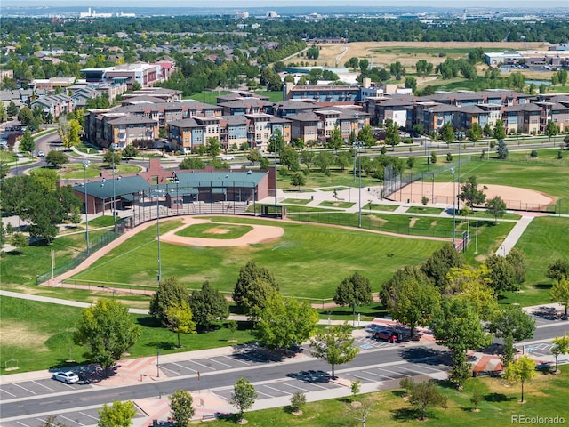 aerial view with a residential view