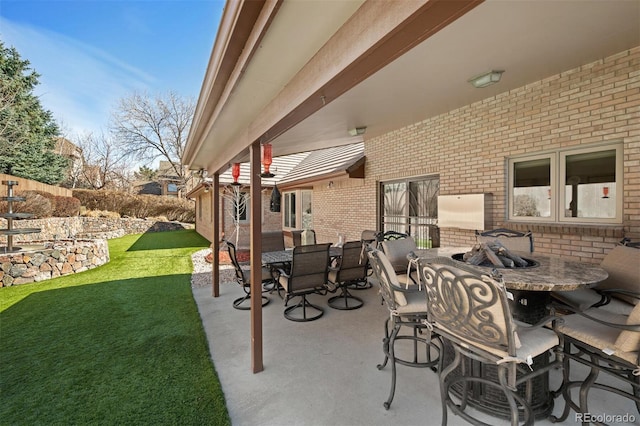 view of patio with outdoor dining space