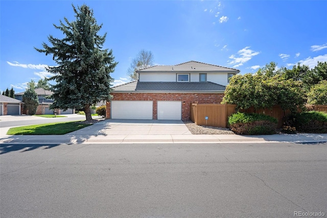 view of front of home with a garage