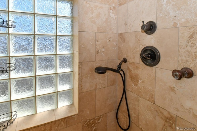 details with tiled shower