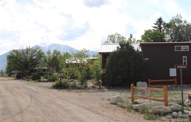 exterior space with a mountain view