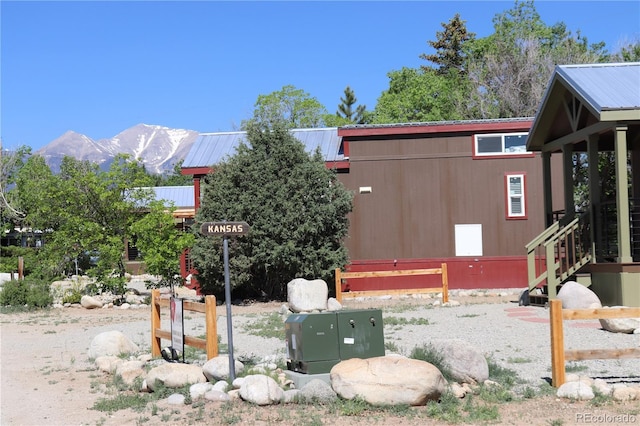 exterior space with a mountain view