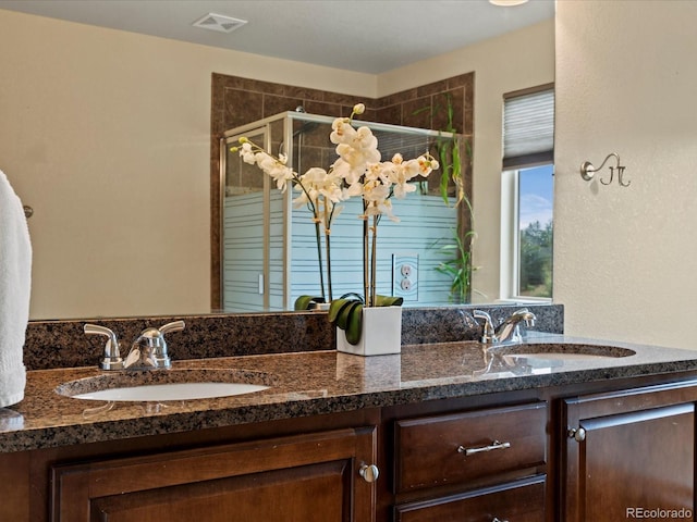 11945 S Saunter Ln, Parker, CO 80138 - full bath with double vanity and a shower stall