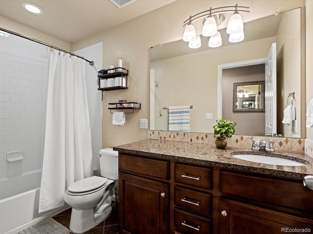11945 S Saunter Ln, Parker, CO 80138 - bathroom featuring vanity, shower / bath combination with curtain, and tile patterned flooring