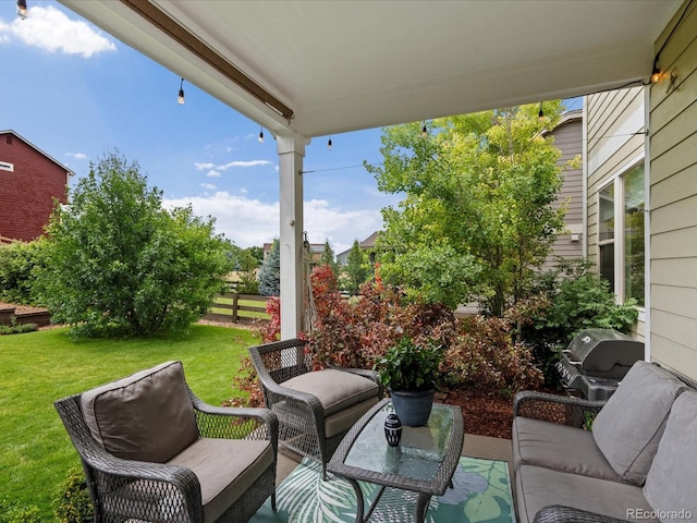 11945 S Saunter Ln, Parker, CO 80138 - view of patio featuring outdoor lounge area and grilling area