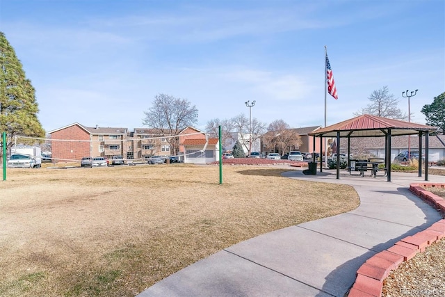 view of home's community with a gazebo and volleyball court