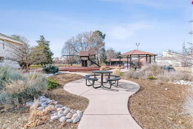 view of home's community featuring a gazebo and a playground