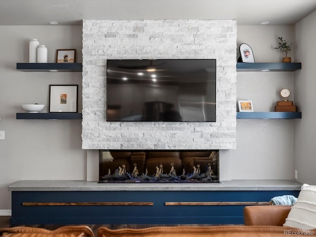 3043 W 109th Pl, Westminster, CO 80031 - detailed view of a stone fireplace