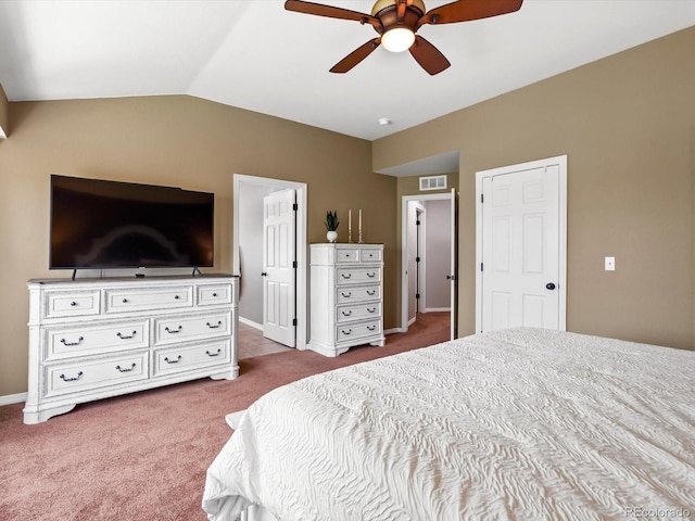 3043 W 109th Pl, Westminster, CO 80031 - carpeted bedroom featuring lofted ceiling and ceiling fan