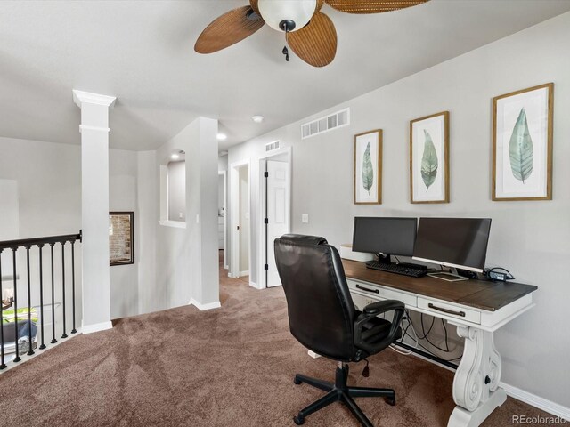 3043 W 109th Pl, Westminster, CO 80031 - office space with a ceiling fan and carpet flooring