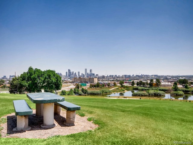 3304 W 3rd Ave, Denver, CO 80219 - view of grassy yard featuring a view of skyline and a water view