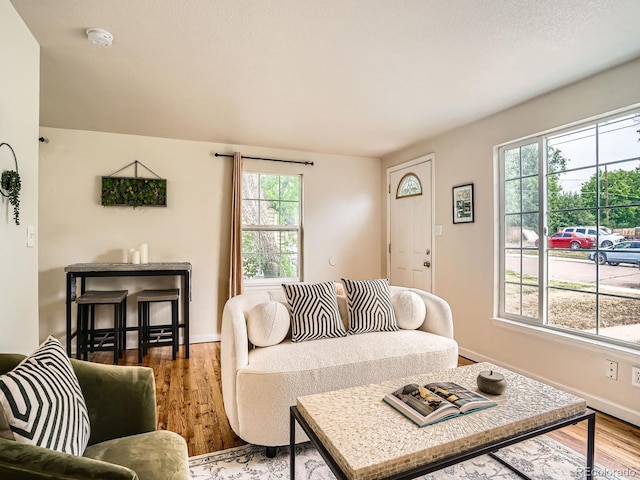 3304 W 3rd Ave, Denver, CO 80219 - living area with wood finished floors and baseboards