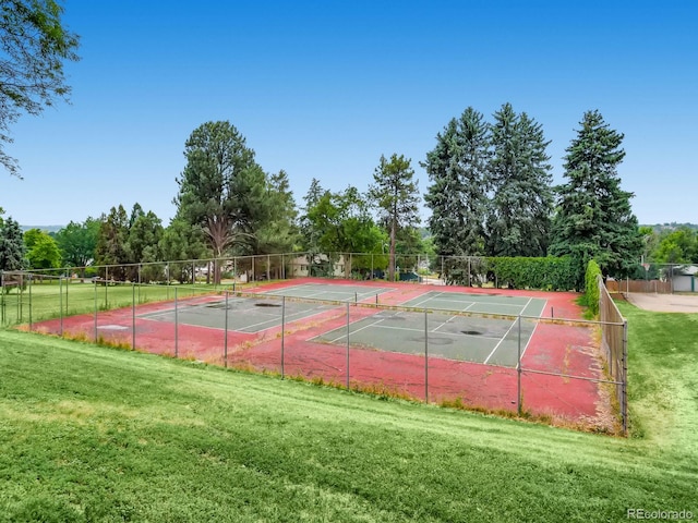 3304 W 3rd Ave, Denver, CO 80219 - view of tennis court featuring view of wooded area