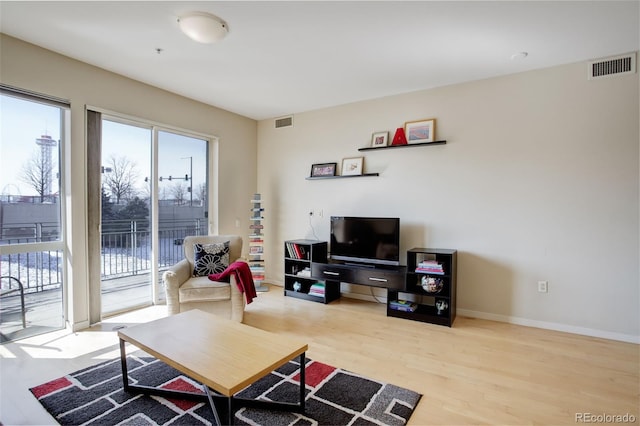 1438 Little Raven St Unit 306, Denver, CO 80202 - living area with light wood-type flooring and baseboards