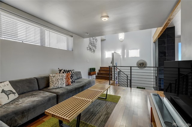 living room featuring hardwood / wood-style floors