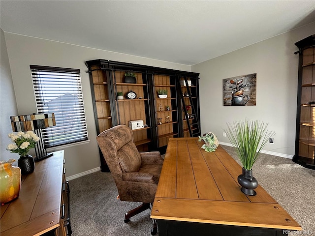 view of carpeted office space