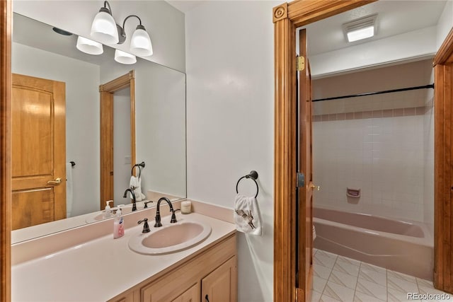 full bath featuring shower / bathtub combination and vanity