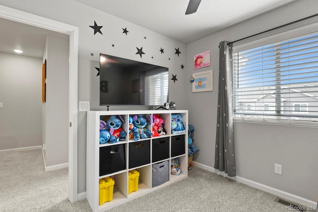 8765 Laurel Mountain Vw, Colorado Springs, CO 80924 - game room featuring carpet and ceiling fan