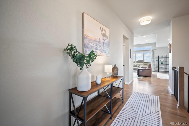 hall featuring hardwood / wood-style flooring