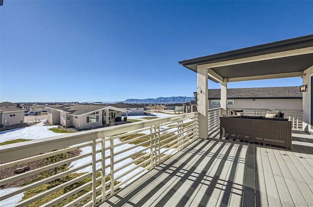 deck featuring a mountain view