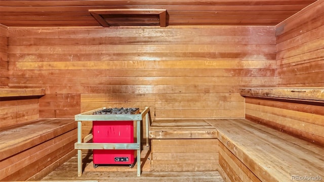 view of sauna