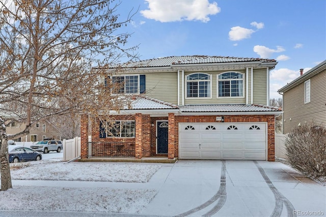 view of front property featuring a garage