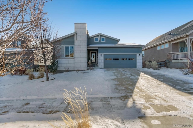 view of front of house with a garage