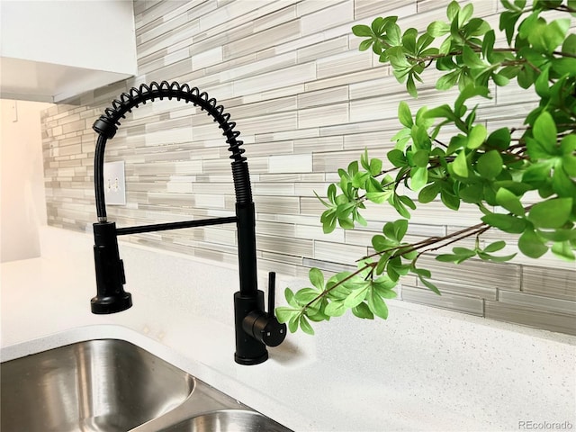 kitchen view of tasteful backsplash