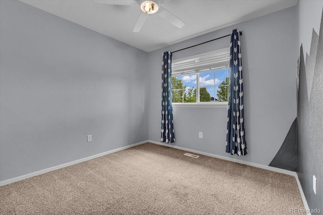 5286 Rustic Ave, Firestone, CO 80504 - empty room with carpet flooring, a ceiling fan, and baseboards
