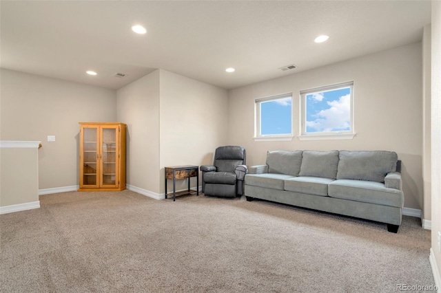 5954 Black Lion Ct, Windsor, CO 80550 - living area with carpet floors, recessed lighting, and baseboards