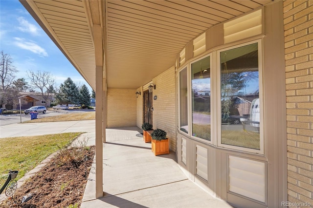 view of patio featuring covered porch